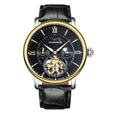 2019 Fashion GUANQIN Mens Watches Skeleton Watches Men Sport Leather