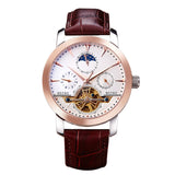 Fashion Automatic Watches Men's Business Tourbillon Skeleton Watches Leather Strap Relogio Clock