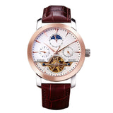 Fashion Automatic Watches Men's Business Tourbillon Skeleton Watches Leather Strap Relogio Clock