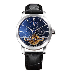 Fashion Automatic Watches Men's Business Tourbillon Skeleton Watches Leather Strap Relogio Clock